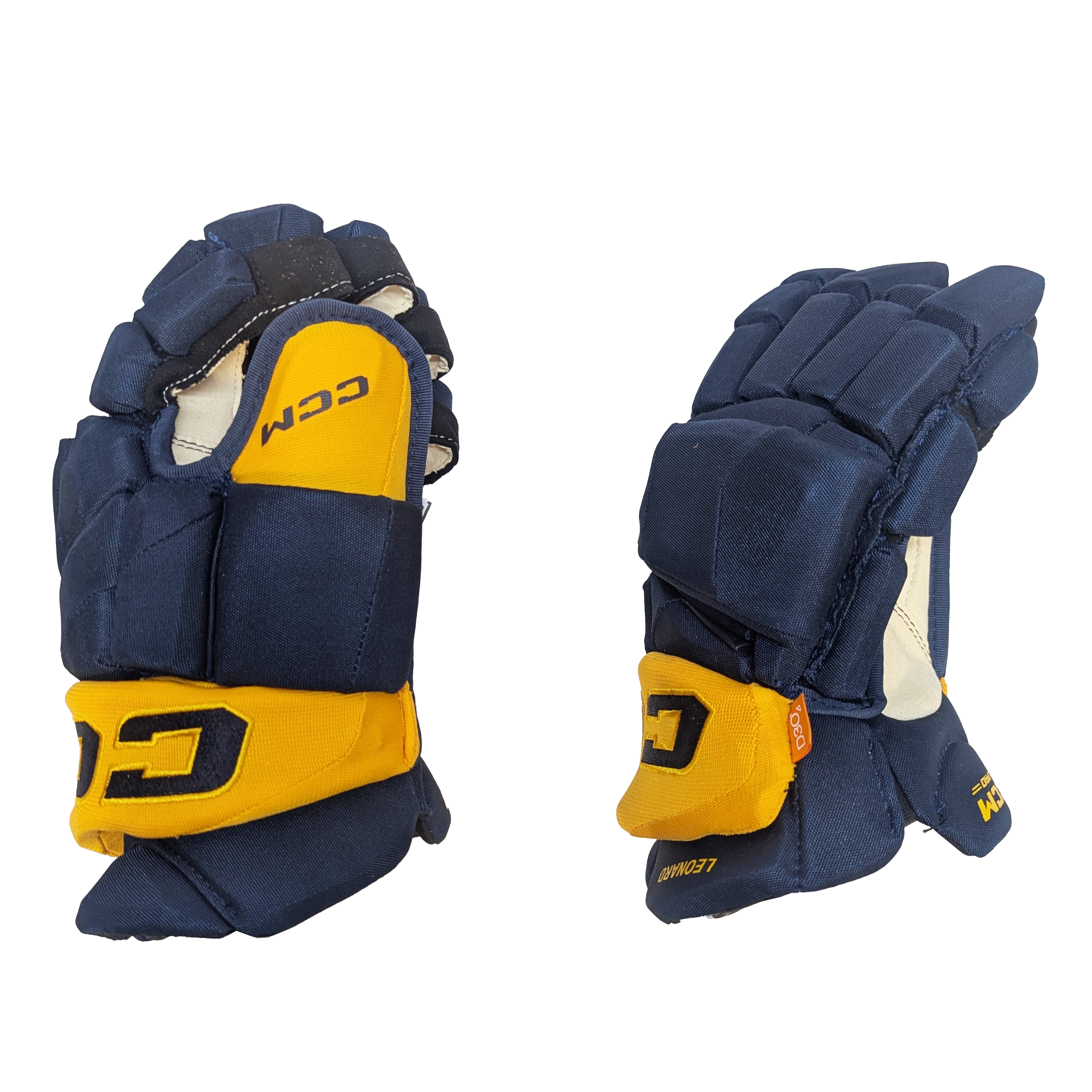 CCM HGJSPP - NHL Pro Stock Glove - John Leonard (Navy/Yellow)